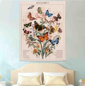 Floral Butterfly Classification Tapestry Colorful Butterflies Hanging Wall Art